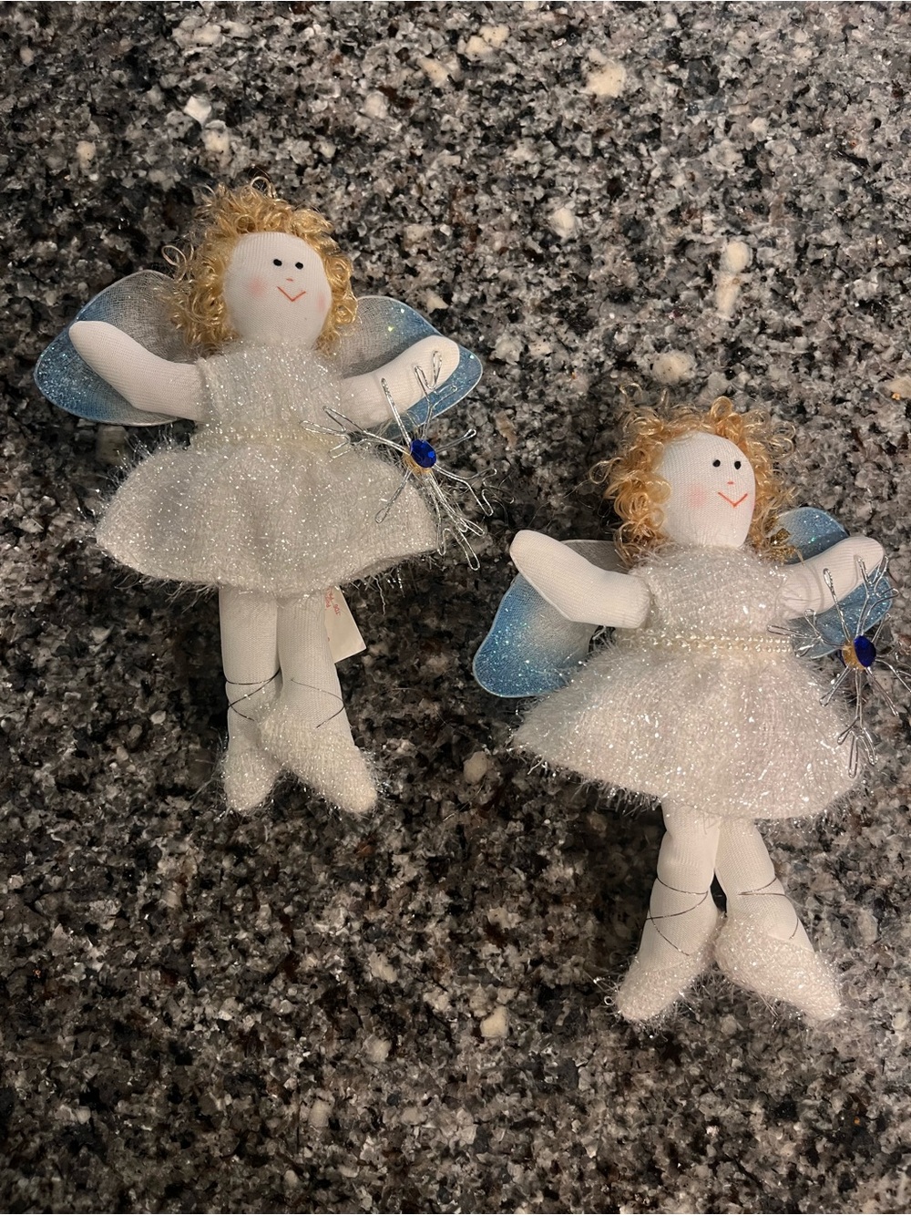 “Vintage Judy Lynn Russ Berrie Sparkle Angel Fairy Christmas Ornaments Set”